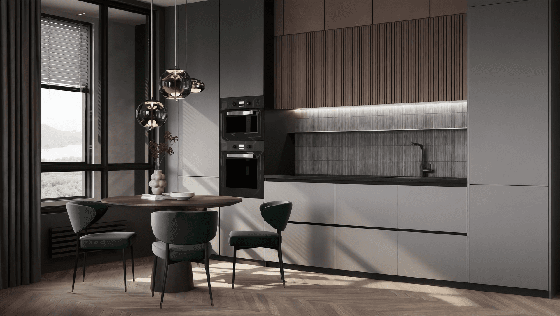 После уборки — кухня